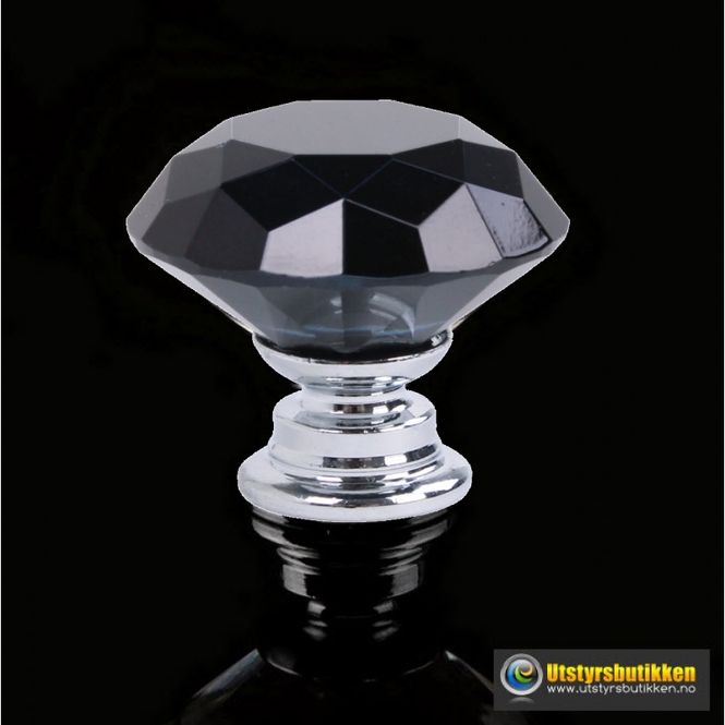 Hovedbilde Krystall knott til skuff og skap - 30 mm sort