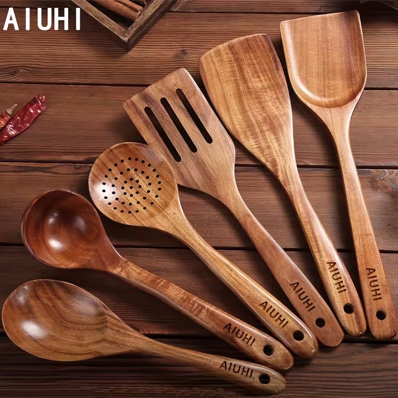 Kjøkkenredskaper i tre - 6 stk